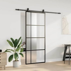 Porta deslizante c/ conj. ferragens 90x205cm vidro ESG preto