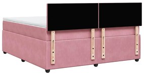 Cama com molas/colchão 180x200 cm veludo rosa
