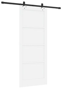 Porta Deslizante vidaXL com Conjunto de Ferragens Branca 86x211 cm Mad