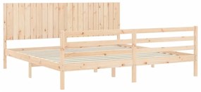 Estrutura de cama com cabeceira 200x200 cm madeira maciça