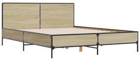 Estrutura de cama 150x200 cm derivados madeira/metal