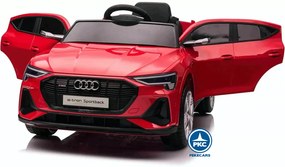 Carro eletrico crianças Audi E-TRON Quattro Sportback Ecrã MP4 12V 2.4G Vermelho