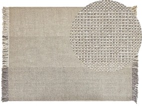Tapete de lã cinzenta 140 x 200 cm TEKELER Beliani