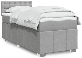 Cama com molas/colchão 80x200 cm tecido cinza-claro