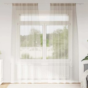 Cortinas com cortinas 2 pcs Areia 140 x 225 cm Poliéster