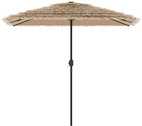 Guarda-sol de jardim com poste de aço 248x248x248 cm castanho