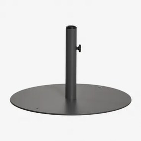 Base De Guarda-sol Redonda 60ø Cm Em Aço Peuet Cinza Grafito - Sklum