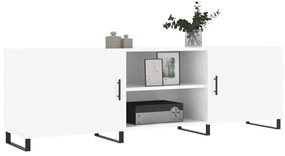 Móvel de TV 150x30x50 cm derivados de madeira branco brilhante
