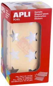 Rolo Autocolantes Estrela Prata 19,5MM