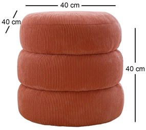 Pouffe Boum – Coral – 40 cm x 40 cm x 40 cm