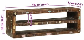 Armário de TV 100x32x36 cm Madeira Sólida Recuperada