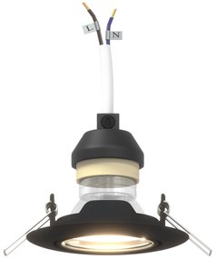 Luminárias Embutidas 12 pcs Redondas GU10 Pretas Ø90 mm em Aço