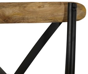 Cadeiras costas em cruz 4 pcs madeira mangueira maciça preto