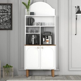 Armário de Cozinha/Sala "Caffè" - Branco - 81.3x201x35cm - Design Mode