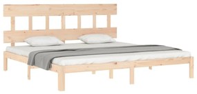 Cama sem colchão 200x200 cm madeira de pinho maciça