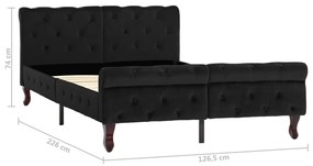 Estrutura de cama 120x200 cm veludo preto