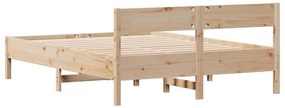 Cama sem colchão 140x200 cm madeira de pinho maciça