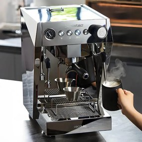 Máquina de café Baristeo Brava espresso barista profissional, máquina profissional com pré-infusão ajustável, bomba de 15 bar, caldeira dupla