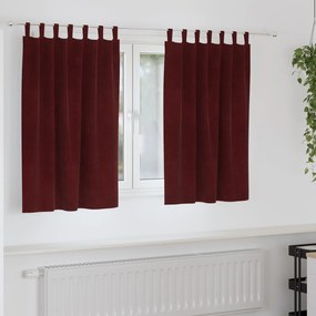 Cortinas Blackout vidaXL com Laços de Suspensão 2 pcs Bordô Veludo