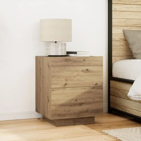 Cristaleira vidaXL com Luzes LED Carvalho Artesanal 45x40x55 cm