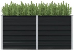 vidaXL Canteiro jardim elevado 160x80x77 cm aço galvanizado antracite