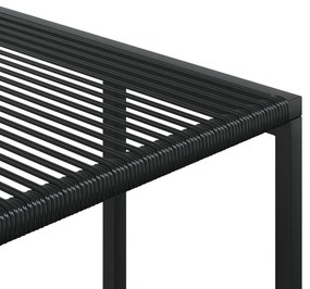 9 pcs conjunto de jantar para jardim vime PE preto