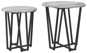 Conjunto de Mesas de Apoio 2 pcs Cinza Sonoma em Madeira e Metal