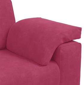 Sofá-luvas 140 cm veludo vermelho tinto
