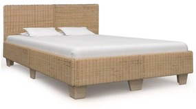 Estrutura de cama artesanal em vime natural 140x200 cm