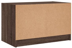 Móvel de TV c/ portas de vidro 68x37x42 cm carvalho castanho