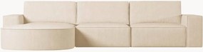 Sofá de canto em bombazina Carlo Rounded (4 lugares)