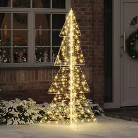 vidaXL Árvore de Natal com 240 LEDs Branco quente 180 cm PET