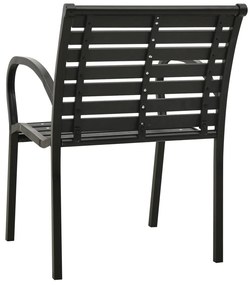 Cadeiras de jardim 2 pcs aço e WPC preto