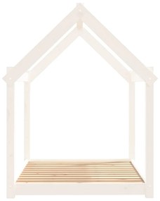 Cama para cães 111x80x100 cm madeira de pinho maciça branco