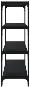 Estante 100x33x100 cm derivados madeira e aço preto
