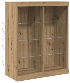Sideboard com Luzes LED Carvalho Artesanal 41x37x100 cm