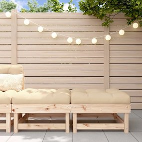 vidaXL Apoios de pés p/ jardim c/ almofadões 2 pcs pinho maciço