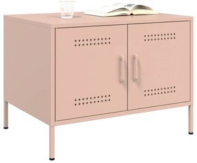 Mesa de centro 68x50x50,5 cm aço rosa