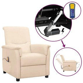 vidaXL Poltrona de massagens tecido cor creme