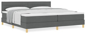 Cama Box Spring com Colchão Cinza Escuro 200x200 cm Tecido
