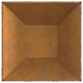 Fogo Pit Quadrado 80x80x40 cm Aço Envelhecido