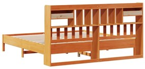 Cama com estante sem colchão 200x200 cm pinho maciço