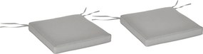 Conjunto de 2 almofadas para cadeiras e cadeirões de jardim; almofadas de assento com capas removíveis; enchimento de 5 cm; poliéster; cinzento claro