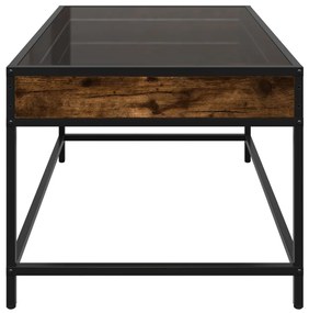 Mesa de centro luzes LED Infinity 70x50x41 cm carvalho fumado