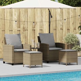 vidaXL 4 pcs conjunto de sofás para jardim c/ almofadões vime PE bege