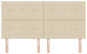 Cabeceira vidaXL com Botões Estofada Creme 180 cm Tecido