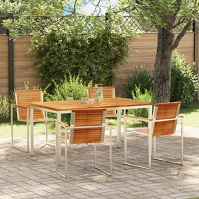 vidaXL Conjunto de Jantar de Jardim com 5 Peças em Madeira Sólida de Teca