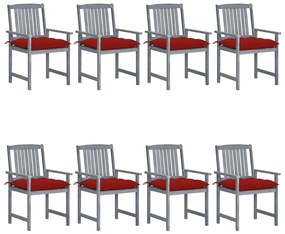 vidaXL Cadeiras de jardim c/ almofadões 8 pcs acácia maciça cinzento