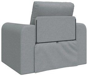 Sofá Cama 2-em-1 Cinza Claro 98x71x83 cm Tecido