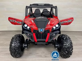 Carro elétrico para crianças Todo terreno Buggy UTV 4x4 MP4 12V 2 Lugares Vermelho Homem Aranha